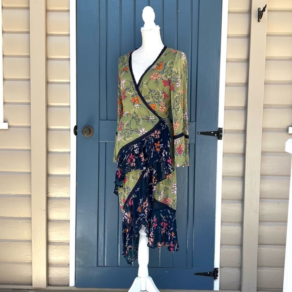 Anthropologie Williston Wrap Dress Asymmetrical Ruffled Women Size Small - Picture 2 of 10